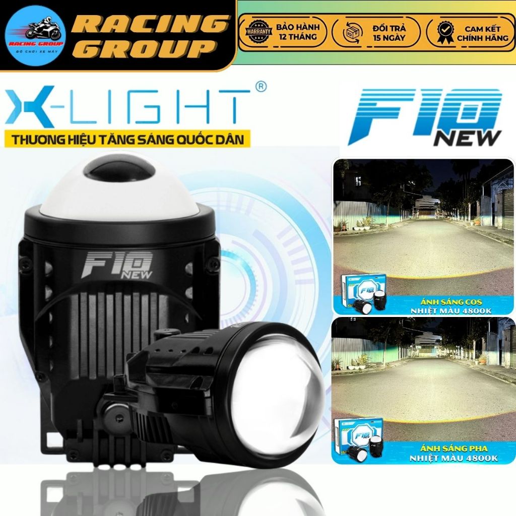 Đèn Bi Gầm X-Light F10 New 2025 3.0 Inch Nhiệt Màu 4800K, Cos Siêu Rộng Bám Đường Tốt-Bảo Hành 2 Năm