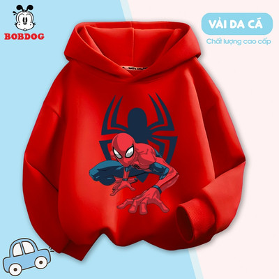 Áo hoodie bé trai BOBDOG chất liệu da cá in hình SIÊU ANH HÙNG dễ thương cho bé