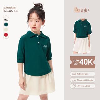  Đồ bộ bé gái  Anniebaby set áo polo kèm chân váy  có quần bảo hộ  chất thun cá sấu mềm mịn thoải mái đi học đi chơi 