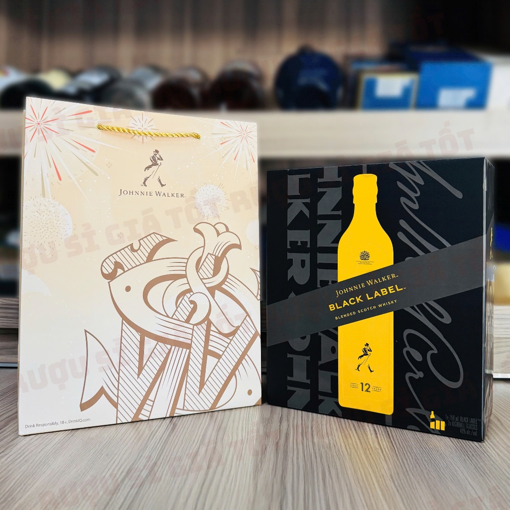 [RƯỢU NGOẠI - WHISKY] Rượu Johnnie Walker Black Label Hộp Quà Tết 2026