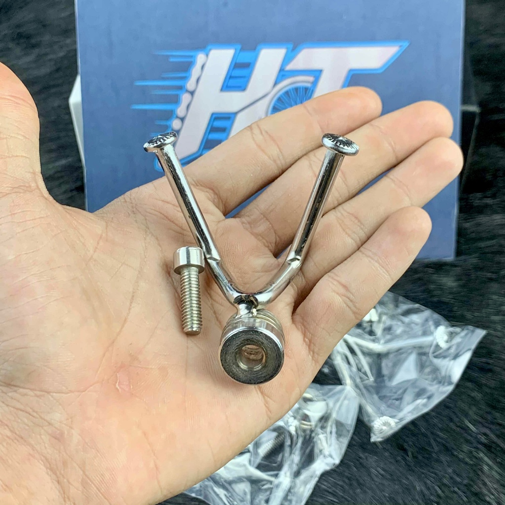 Móc treo đồ xi titan và inox phụ kiện xe máy HT ,mẫu râu dế gắn các loại xe máy