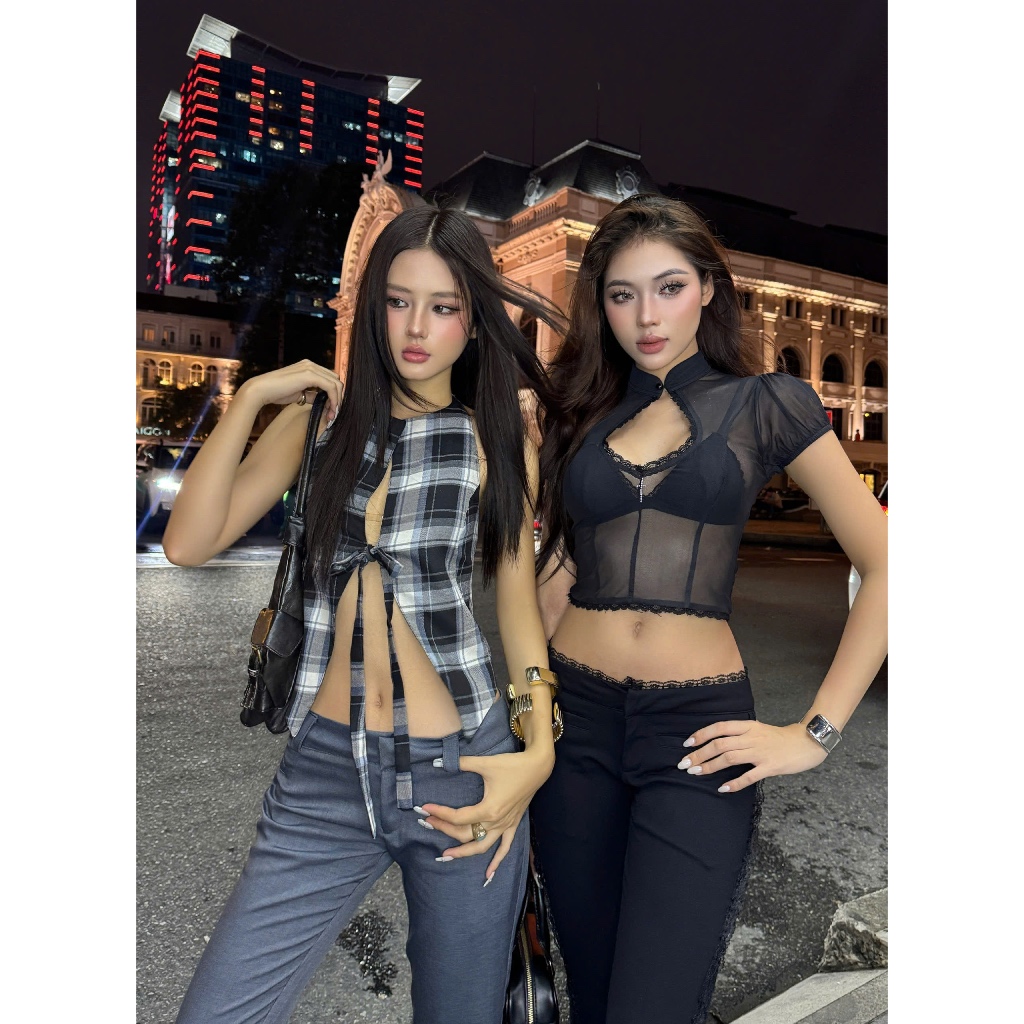 Áo xuyên thấu khoét cổ kèm bra HIBABY - 𝐊𝐈𝐋𝐋 𝐒𝐘𝐒𝐓𝐄𝐌 | BigBuy360 - bigbuy360.vn
