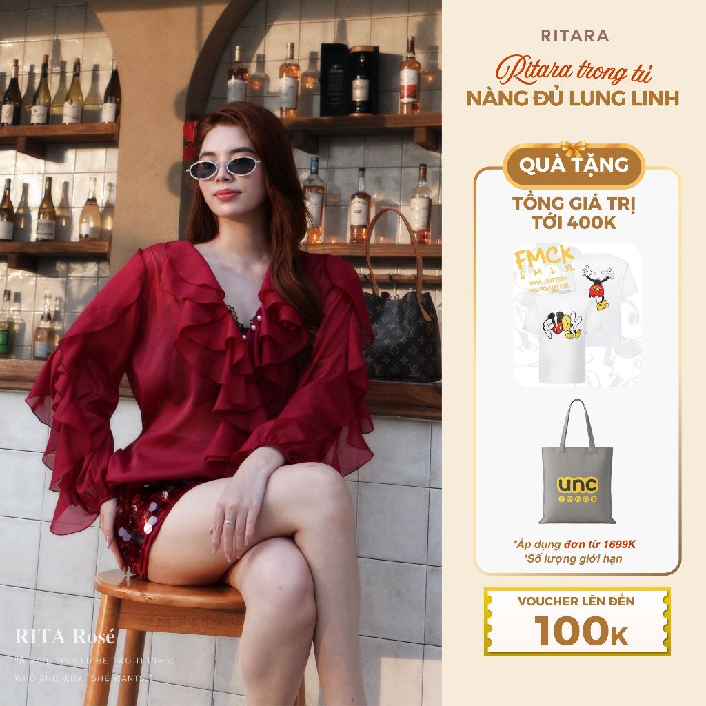 RITARA - Áo sơ mi hoa nhẹ nhàng, dạo phố - 164