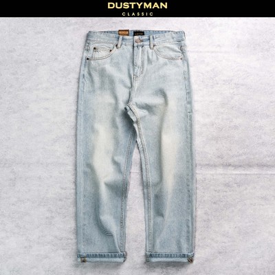 Quần Jean Nam Grit Ống Đứng Dustyman, Xanh Wash Bụi Bặm , 602-05 Straight