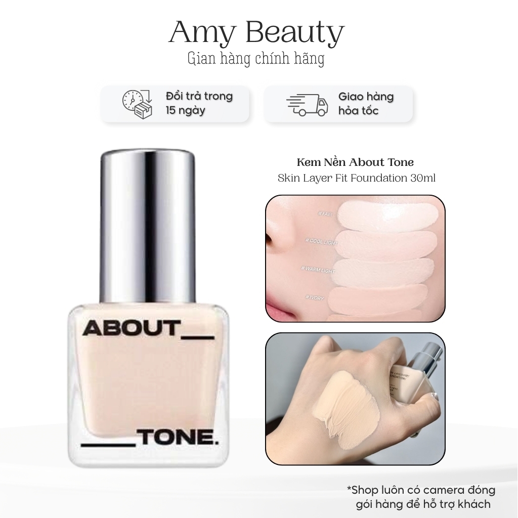Kem Nền About Tone Skin Layer Fit Foundation 30ml SPF30 PA + +