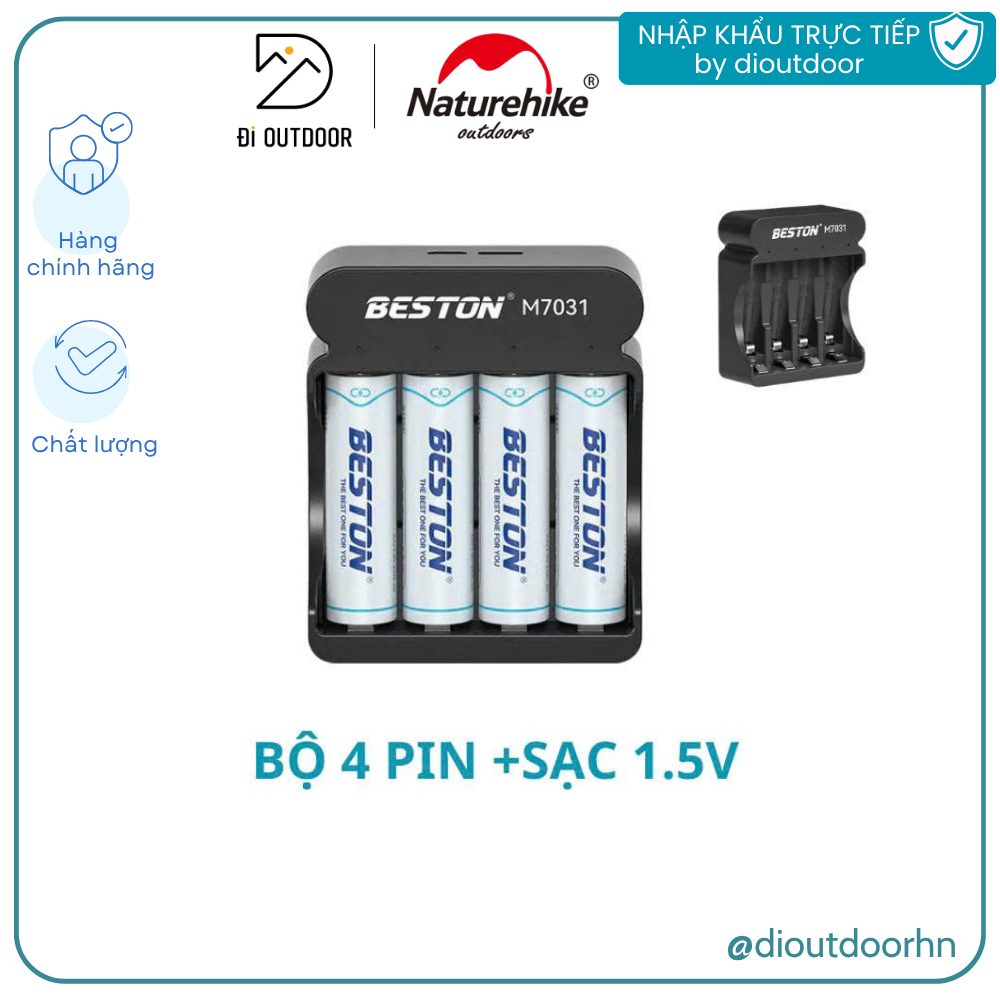 Bộ 4 Pin + Sạc 1.5V Beston 2AN-60 Sạc M7031 4 Khe Dùng Cho Mic Không Dây, Điều Khiển, Đồ Chơi