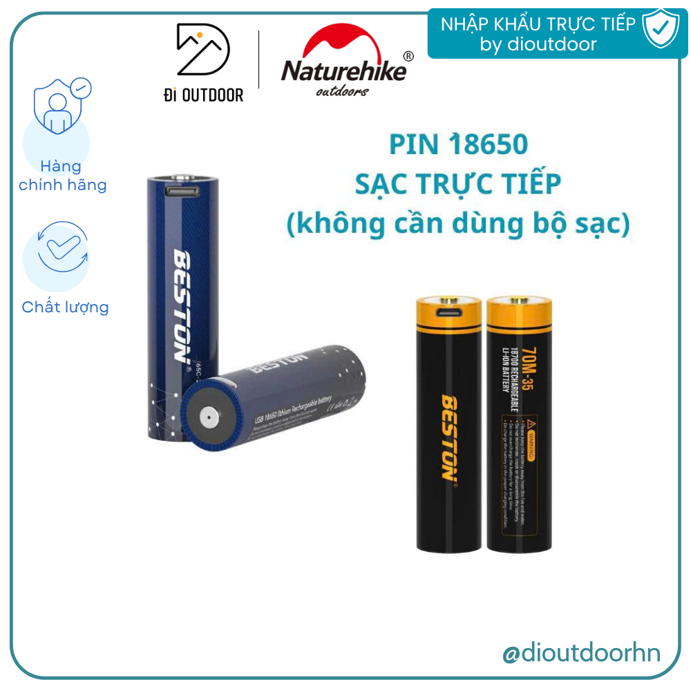 Pin 18650 Beston Lithium 3.7V Sạc Trực Tiếp Qua USB - Type C Có Đèn Led Báo Pin Tiện Lợi