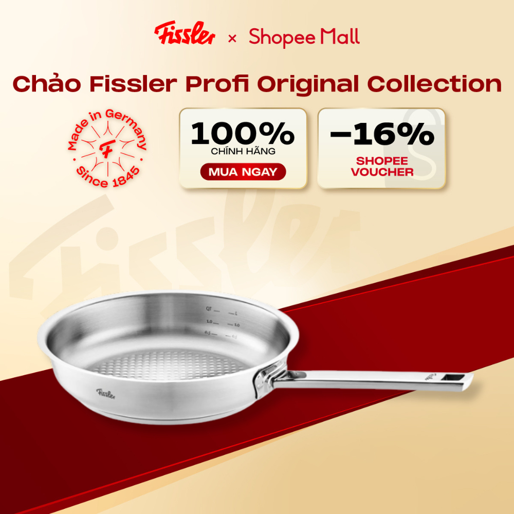 Chảo inox Fissler Profi Original Collection chính hãng made in Germany thép không gỉ 18/10, Đáy Cook