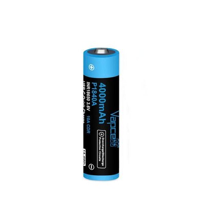 Pin 18650 Vapcell P1840A 4000mAh – Sạc USB-C, dòng xả 10A có mạch bảo vệ