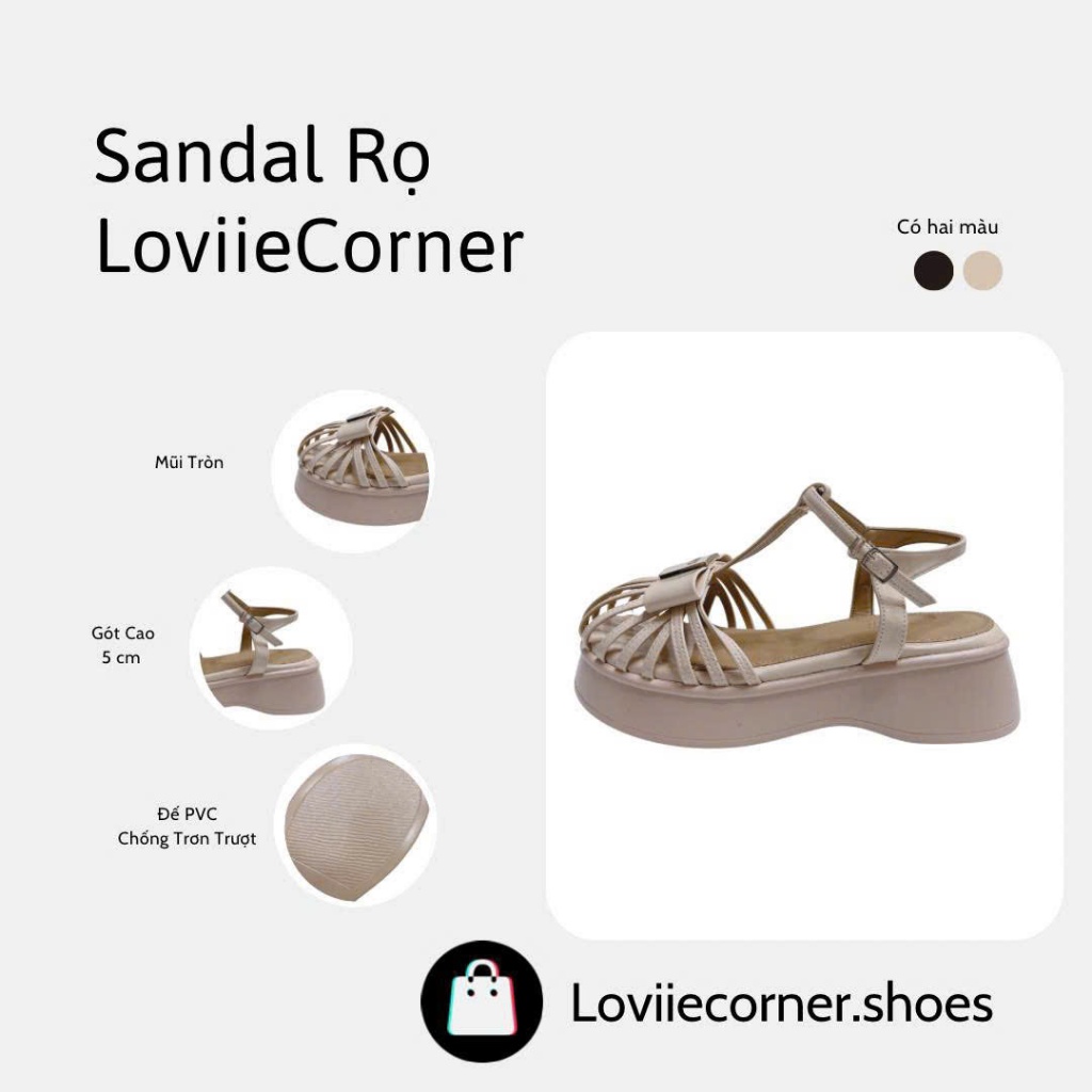LOVIIECORNER - SANDAL NỮ  - GIÀY NỮ XINH ĐẾ BẰNG - SANDAL ĐI HỌC PHỐI QUAI HẬU CÀI MŨI RỌ 5 PHÂN - S