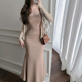  Đầm Nữ Body Hai Dây Dáng Dài MINION D231 Váy Đuôi Cá Thiết Kế Tinh Tế Đi Chơi Đi Tiệc Kèm Áo Ngoài 