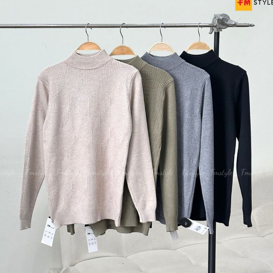 Áo Len Cổ Lọ 3 Phân Nam FMSTYLE SHOP - Form Hoạ Tiết Đẹp Giữ Ấm Mùa Lạnh 25100475