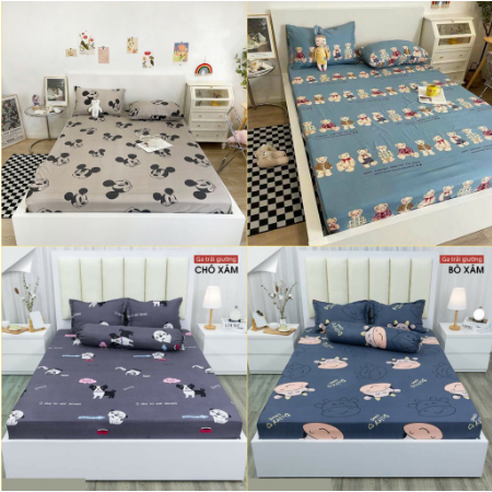Ga giường kích thước 1M8x2M, ga trải giường bo chun 1m8x2m nhiều mẫu lựa chọn
