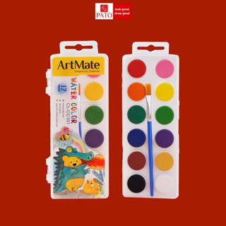  Bộ Màu Nước Dạng Nén Solid Water Color 12 Màu Tươi Đậm Mịn Dễ Hòa Tan Tô Màu Vẽ Tranh Học Sinh Chuyên Nghiệp CC101 