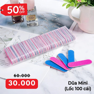   LỐC 100 CÂY  Dũa móng tay mini - Dũa mini hai mặt nhám tiện lợi giá tốt dùng trong Nailbox💕 