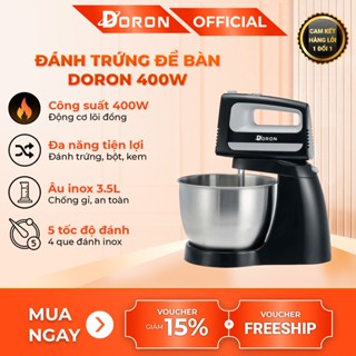 Máy đánh trứng trộn bột DORON 400W dung tích 3.5l, tích hợp chế độ cầm tay