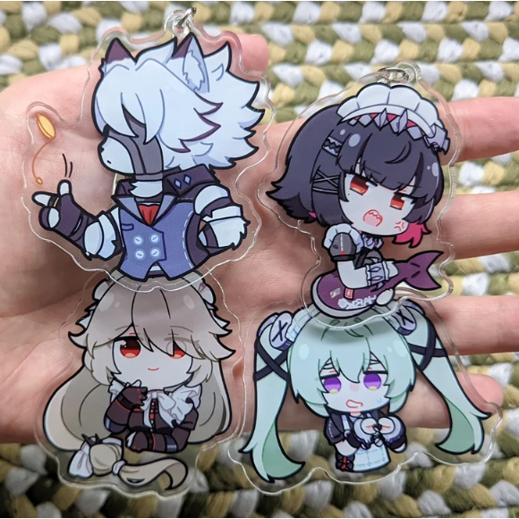 Móc khóa acrylic Zenless Zone Zero (ZZZ) – charm nhân vật gồm Lycaon, Ellen Joe, Corin Wickes, Alexa