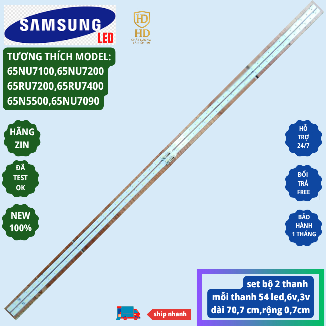 Thanh led tivi samsung 65nu7100 65nu7200 65nu7090 65ru7100 65ru7400 65ru7200 65n5500 65ru7090 - ele.