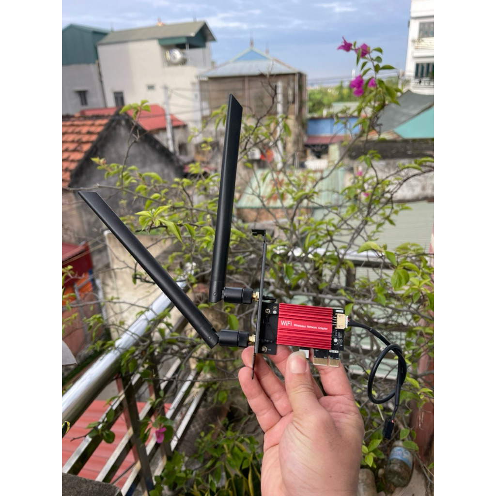 Bộ PCIe wifi 5 intel ac7260. Băng tần 2.4 & 5Ghz, tốc độ 1200Mbps, tích hợp bluetooth. Có tản nhiệt
