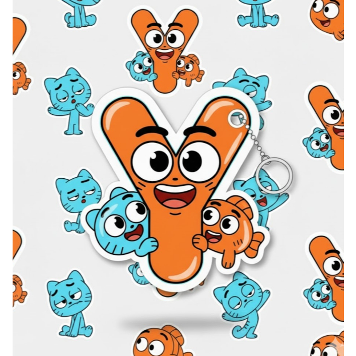 Móc khoá hoạt hình Gumball và Darwin