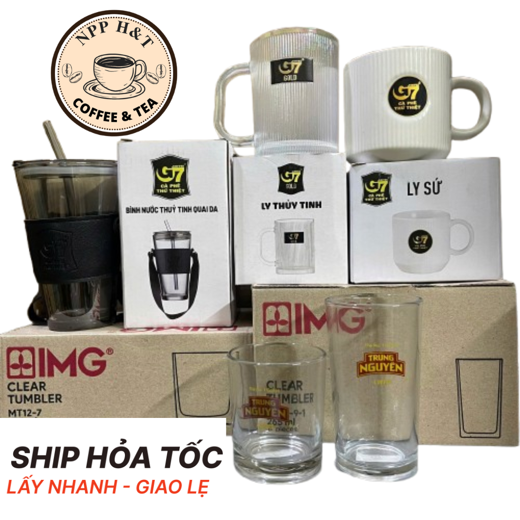 Bộ 6 Ly Lùn Thủy Tinh / Ly Cao, Cốc Uống Cà Phê/ Ly sứ có quai / Ly thuỷ tinh đa sắc có quai/ Bình t