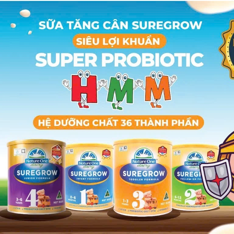 Sữa bột Nature One Dairy SUREGROW HMM – Dành cho Bé Nhí/Tập Chạy (Hộp 800g) – Mẹ và bé Nấm Store