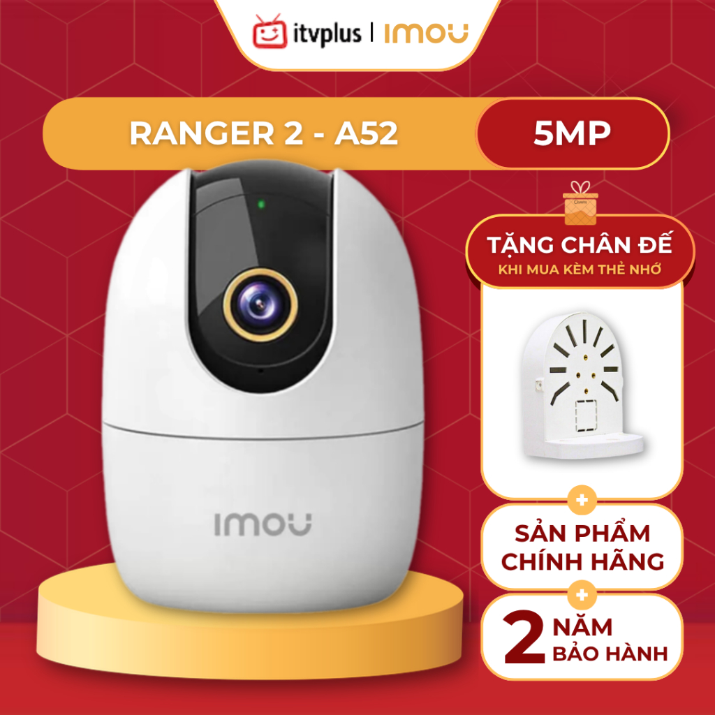 Camera trong nhà IMOU Ranger 2 & 2C 5MP - Quay 355, Đàm thoại 2 chiều - A52 & TA52