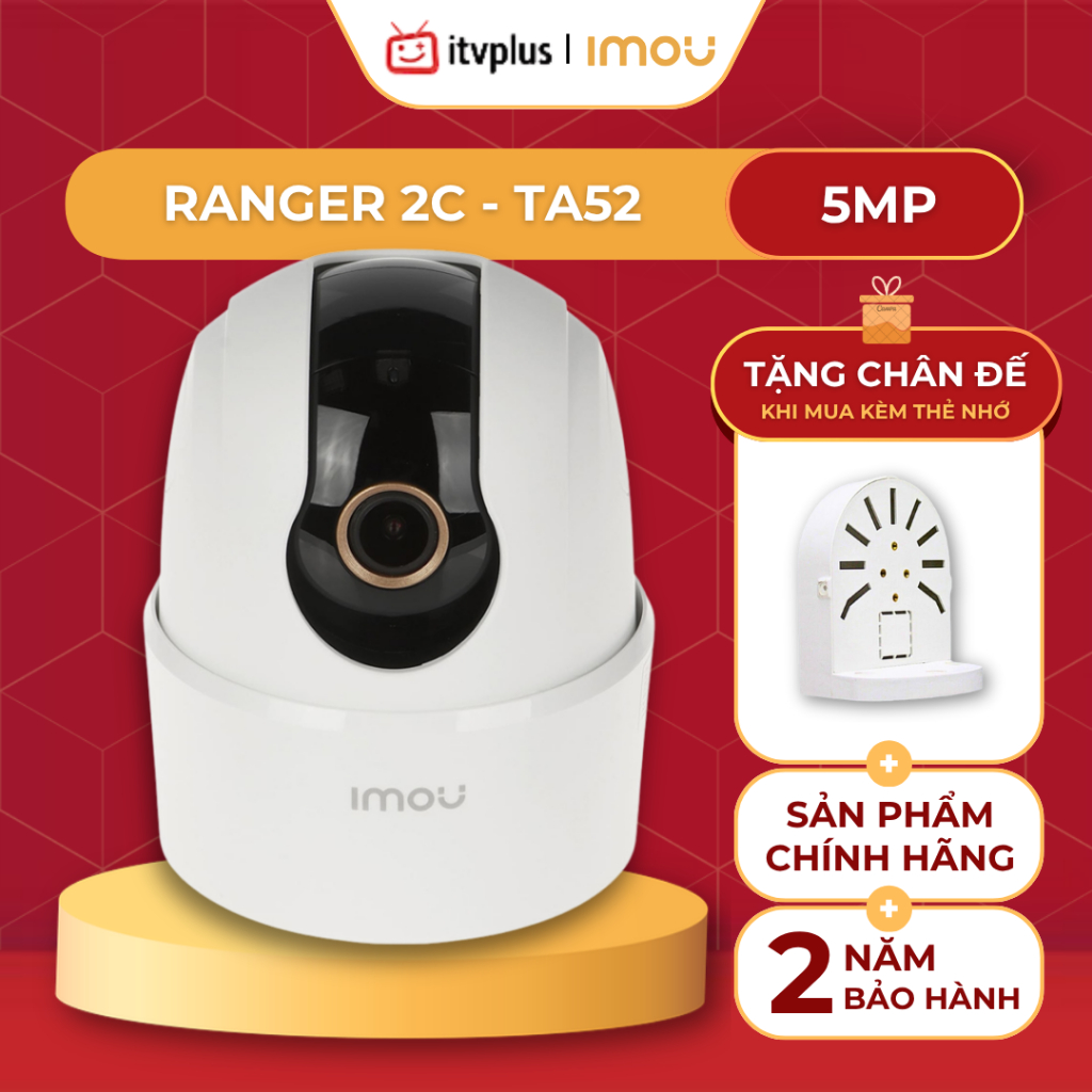 Camera trong nhà IMOU Ranger 2C 5MP TA52 - Camera Chuẩn 3K, Quay 360 độ, Thoại 2 chiều - IPC-TA52P