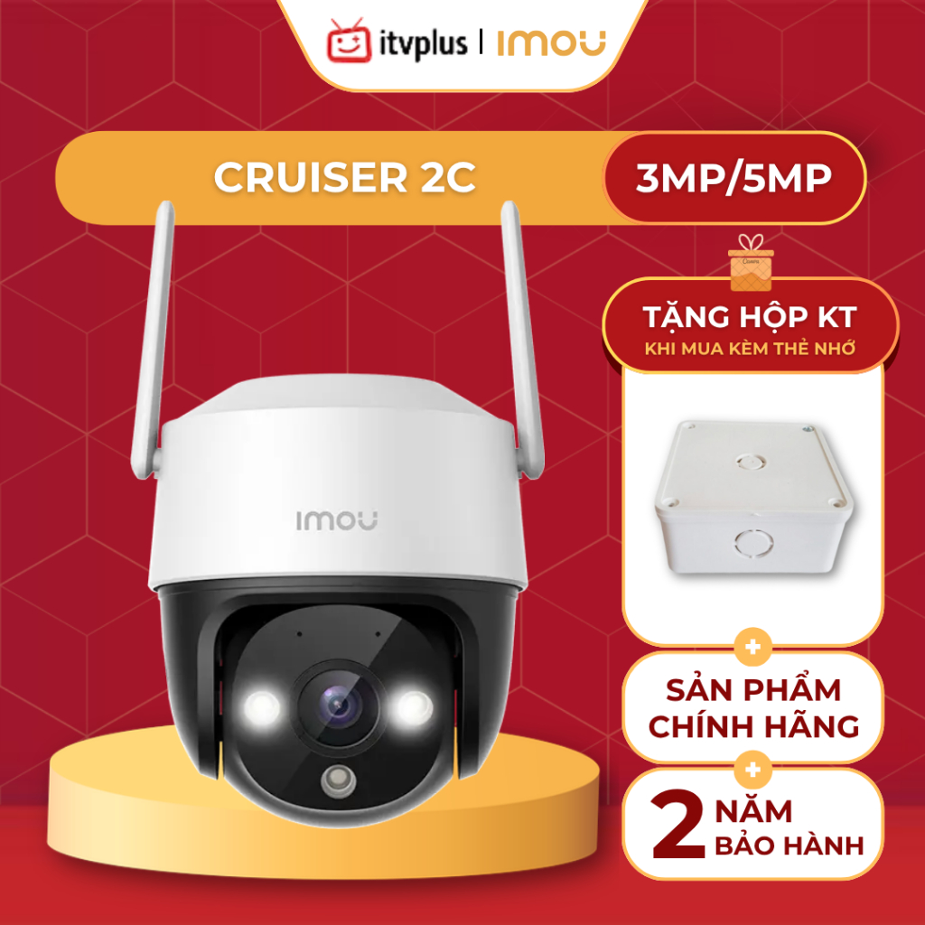 Camera Ngoài trời IMOU Cruiser 2C 3MP/5MP - Quay quét 360, Chống nước & bụi - S7CP-3M0WE/5M0WE
