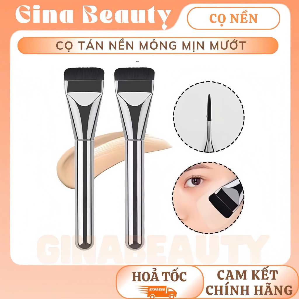 [CỌ NỀN] Cọ Tán Nền Trang Điểm Tán Nền Màu Bạc Chuyên Dụng Che Khuyết Điểm Tán Kem Nền GINABEAUTY
