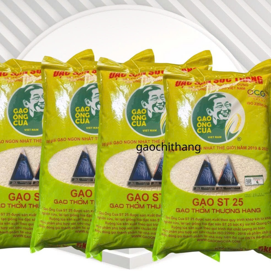 (date mới  ) 20kg Gạo ST25 Chính Hãng Hồ Quang Cua -quét mã QR bằng Icheck