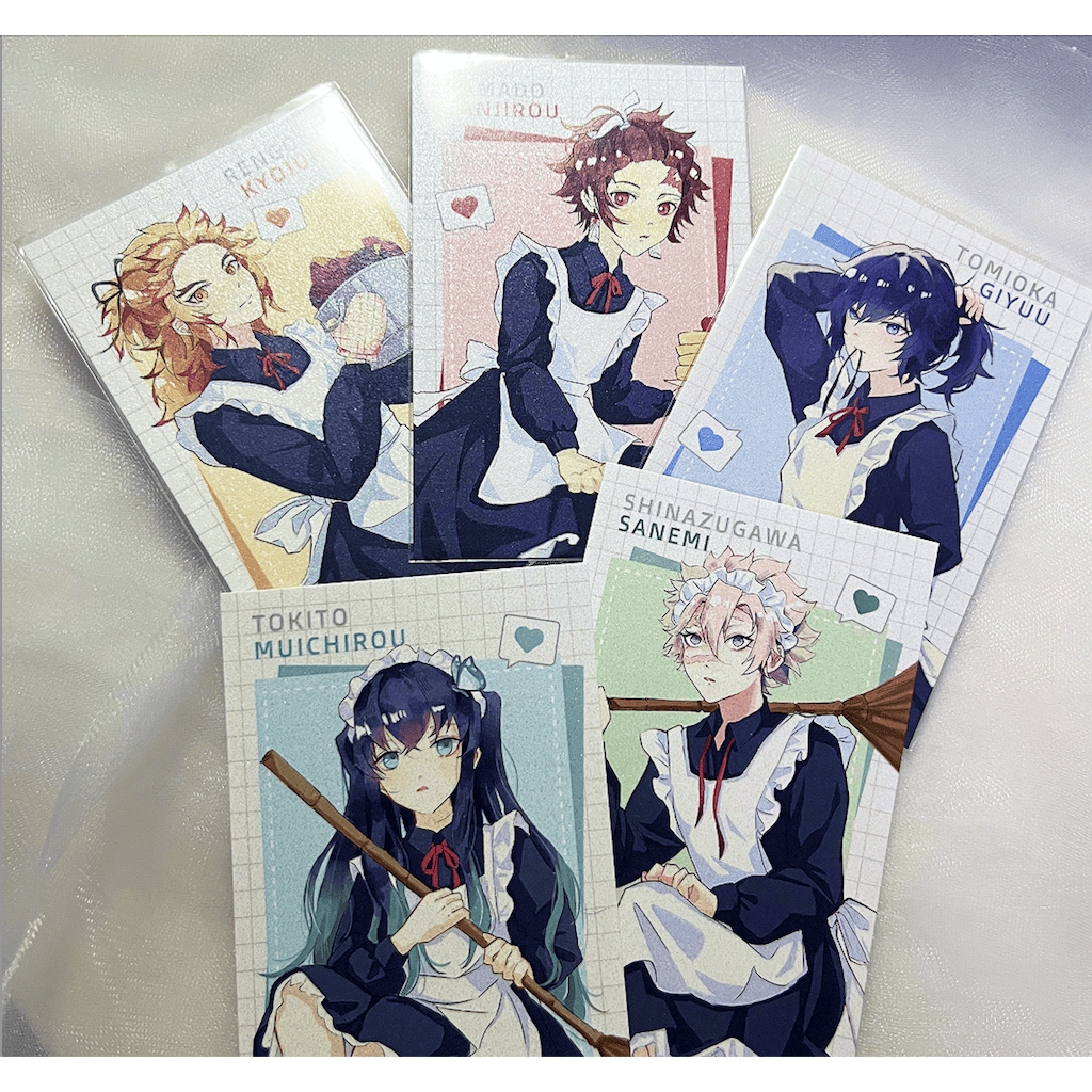 [Card polaroid] Nhân vật Kimetsu Maid Sanemi/Rengoku/Tanjiro/Giyuu/Muichirou