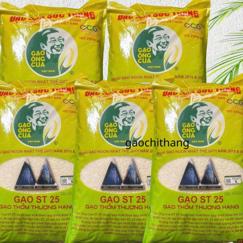 (date mới  ) 25kg Gạo ST25 Chính Hãng Hồ Quang Cua -quét mã QR bằng Icheck