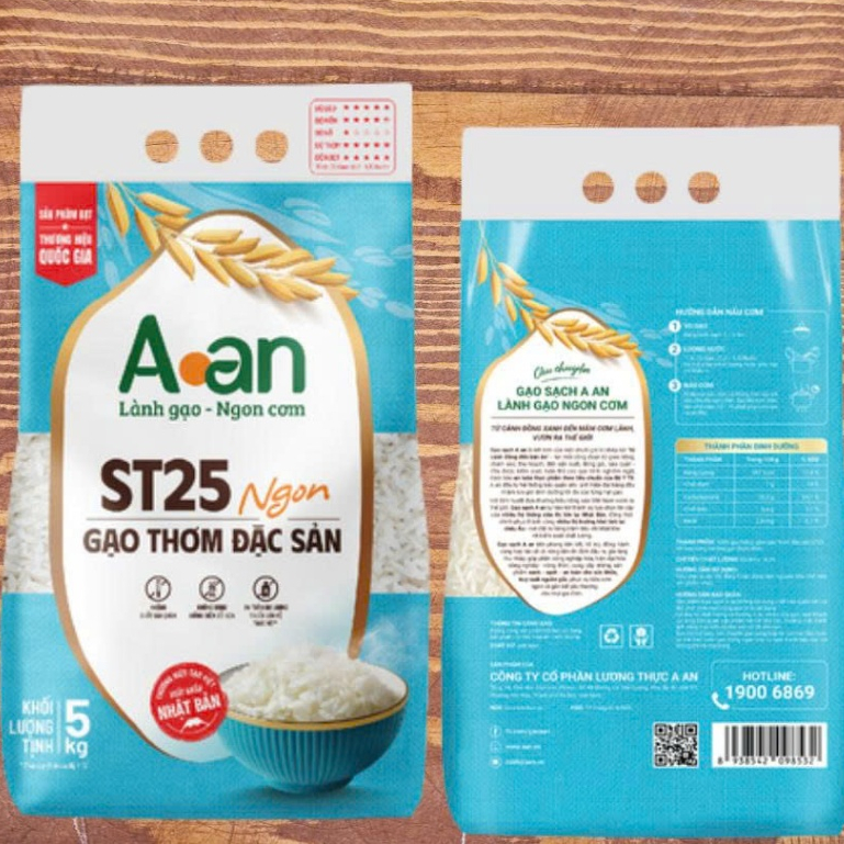 5kg gạo st25 AAN ngon -gạo thơm đặc sản dẻo mềm mẫu mới 2025