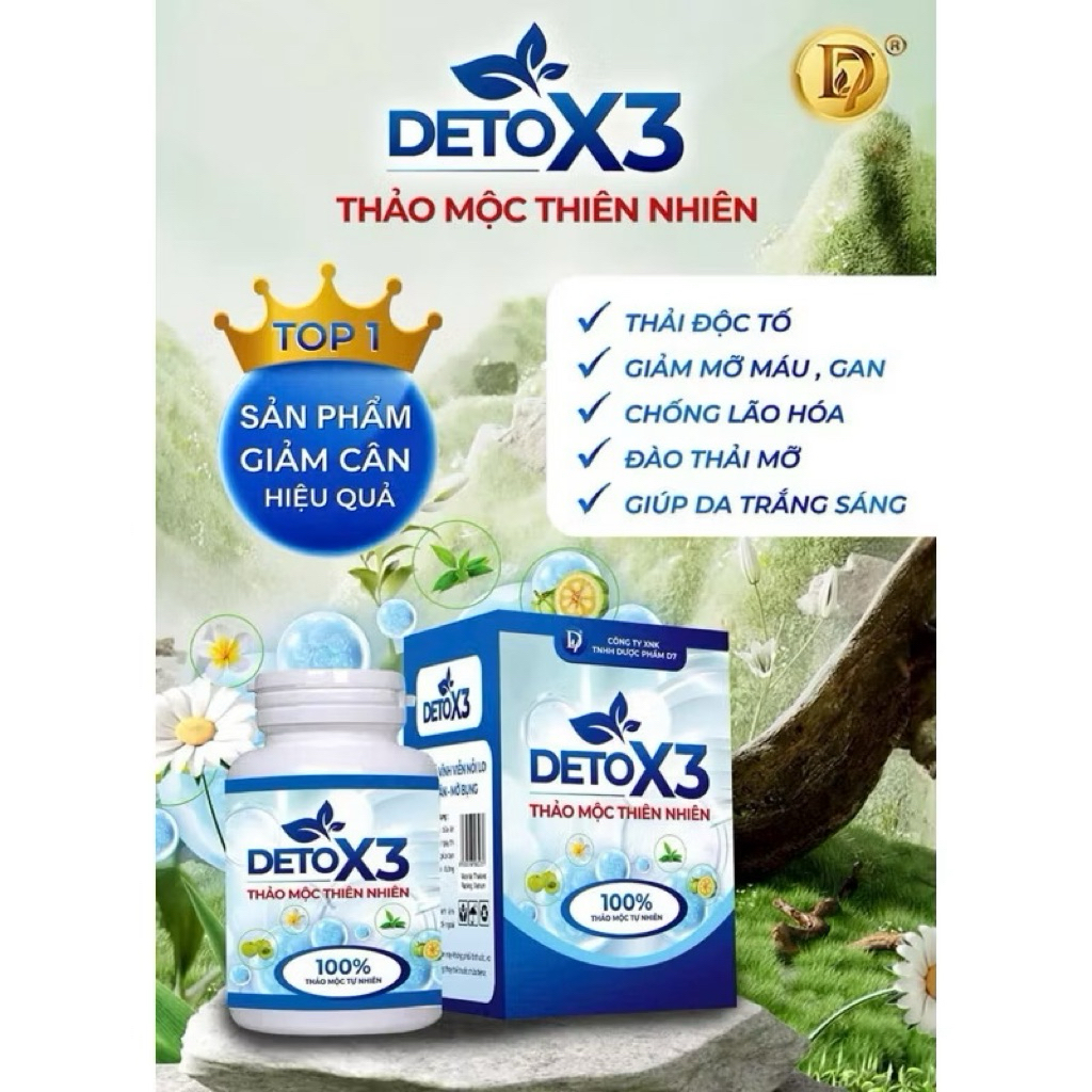 DETOX X3 D7_ TAN MỠ BỤNG ĐÙI HIỆU QUẢ ( mẫu mới )