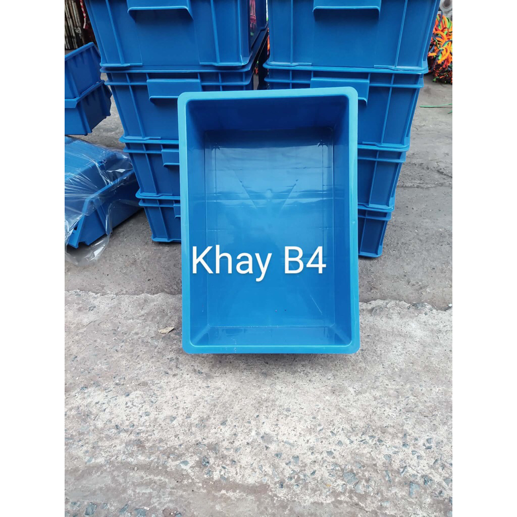 Thùng Nhựa Đặc B4 - Khay Nhựa  B4 chứa đồ : (51*34*17cm )