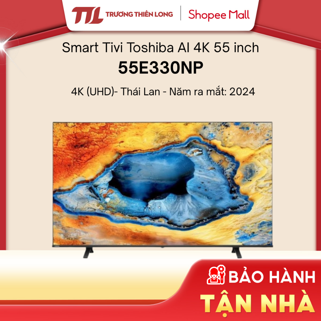 [Shopee - Lắp đặt 0Đ HN HCM] - 55E330NP - Smart Tivi Toshiba AI 4K 55 inch 55E330NP