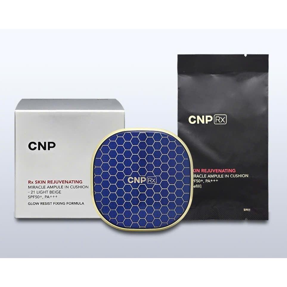 C73_Cushion CNP Rx Skin Rejuvenating Miracle Ampule Tone 21 Light Beige Mỏng, Mịn, Nhẹ