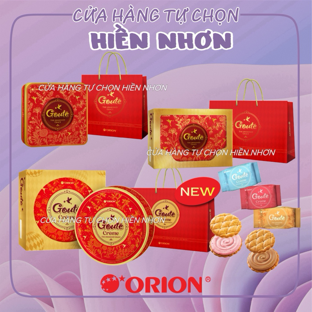 [Tết 2026] Bánh Goute hộp thiếc 3 Loại (kèm túi giấy)