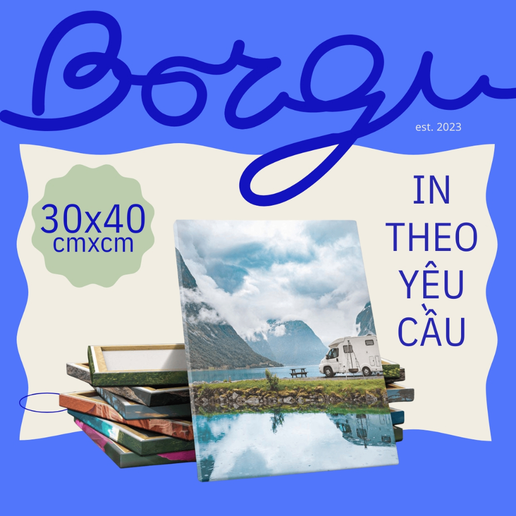 [30x40] Tranh canvas in theo yêu cầu căng khung gỗ thông, in hình bất kì, tăng độ nét miễn phí