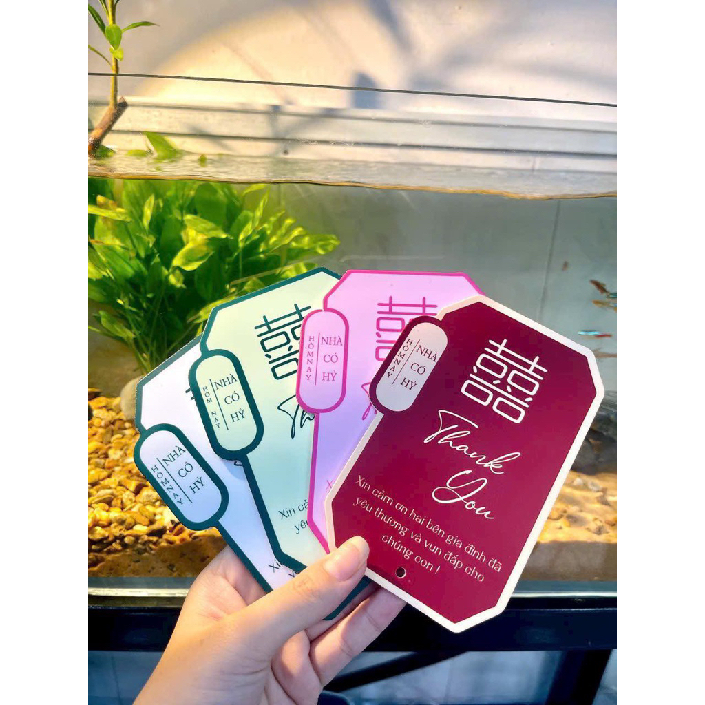Tag cảm ơn formex 3mm chống nước, trang trí bàn gia tiên đám cưới đám hỏi
