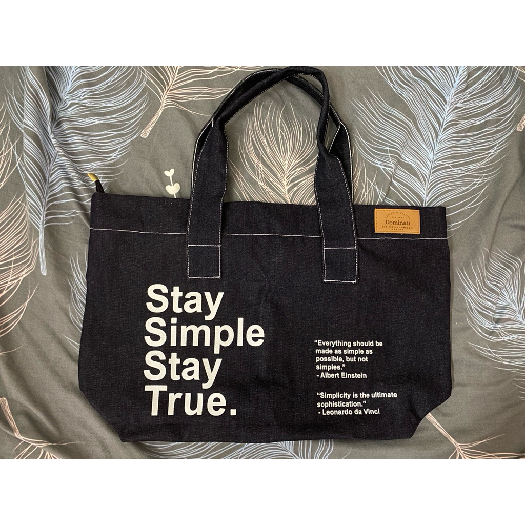 Túi Tote Denim Dominati – Mới 100% Chưa Dùng – Túi Jean Có Dây Kéo