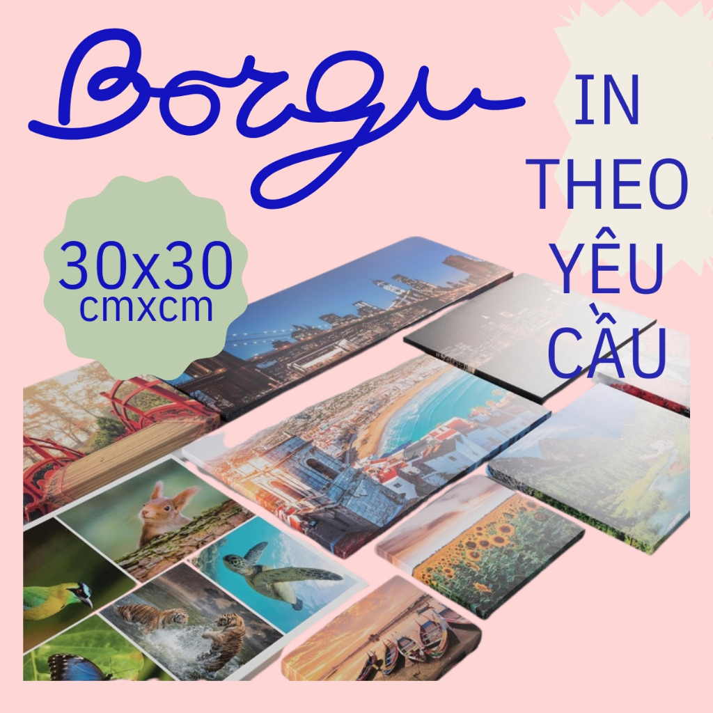 30x30 | Tranh in canvas theo yêu cầu vuông 30x30 cm căng khung tràn viền trang trí hoặc làm quà tặng