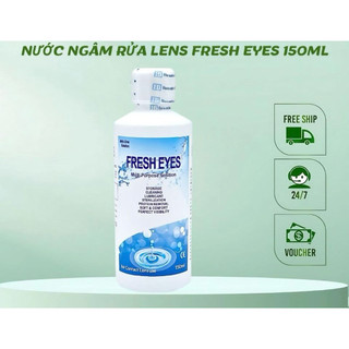   CHÍNH HÃNG  Nước ngâm lens Fresh Eyes  150ml   dung dịch vệ sinh bảo quản kính áp tròng 