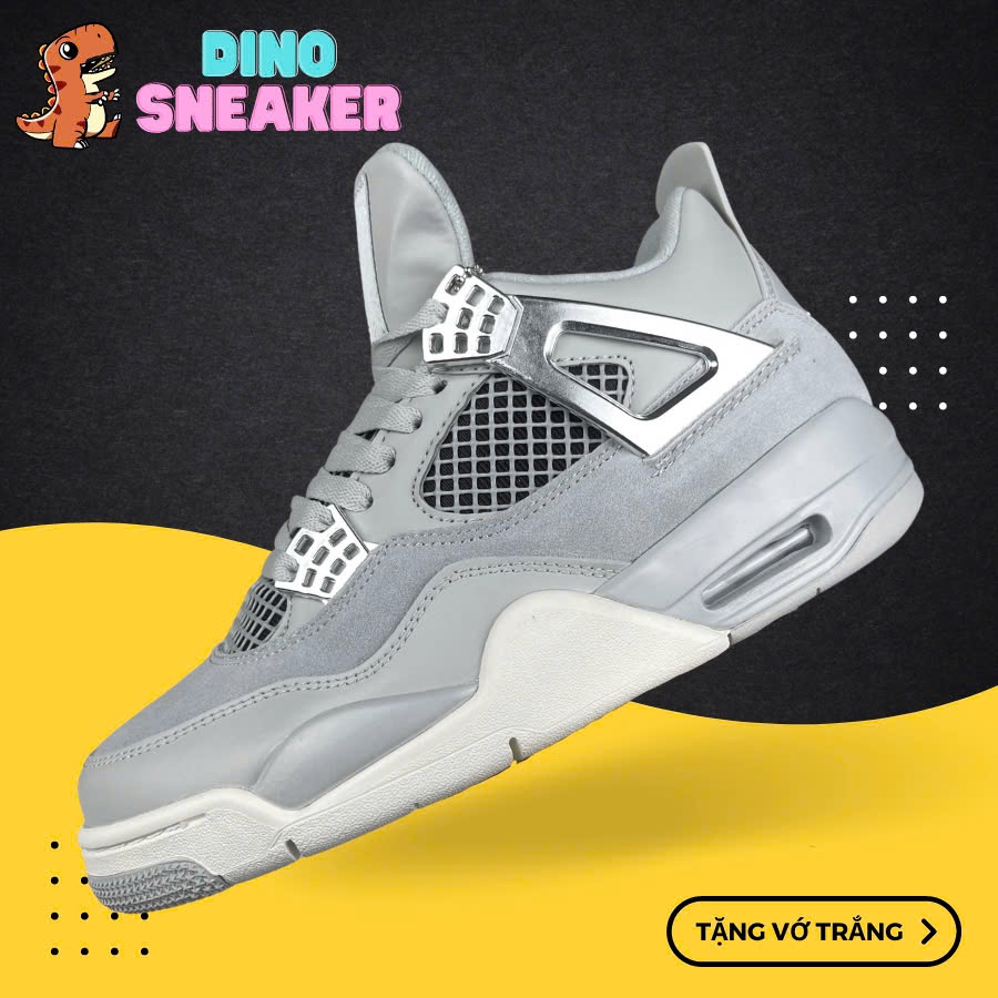 Giày JD4 Retro Frozen Moments, JD4 Xám Full Da Lộn - DinoSneaker99