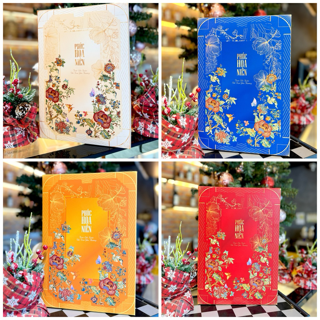  5 Vỏ hộp bánh chống lưng + khay đóng bánh kẹo trang trí giỏ quà tết 