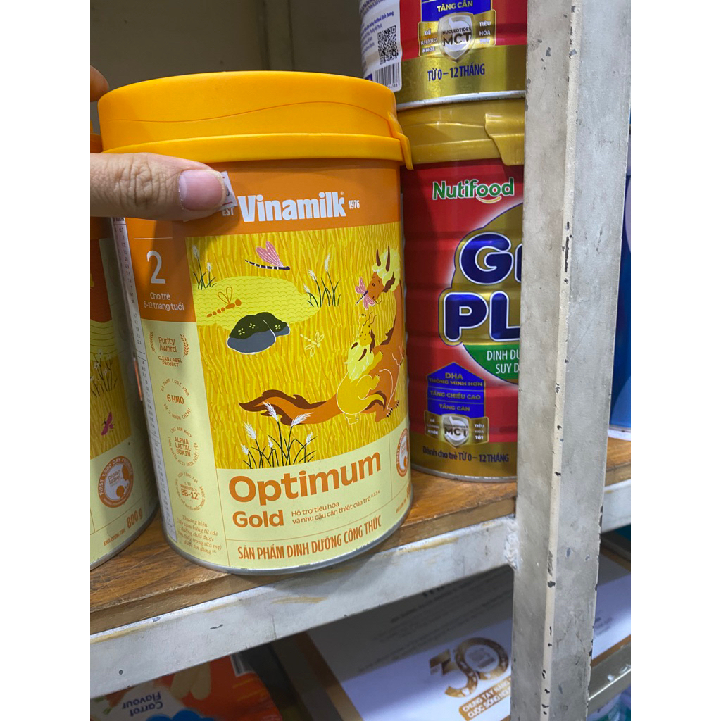 sữa optimun gold 2(800g) mẫu mới lon vàng