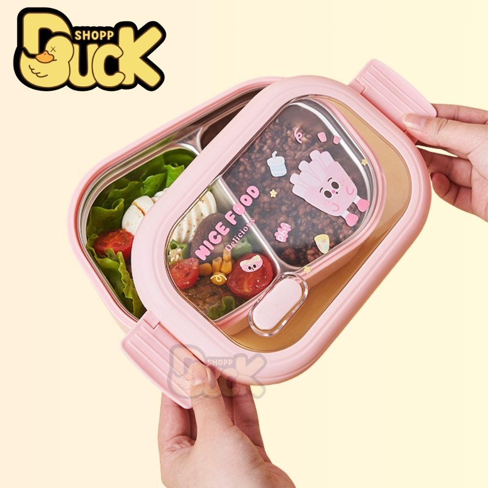 Hộp Cơm Giữ Nhiệt 1 Ngăn & 2 Ngăn Bằng Thép Không Gỉ Thiết Kế Cute Dễ Thương | BigBuy360 - bigbuy360.vn