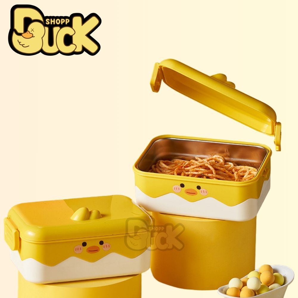 Hộp Cơm Giữ Nhiệt 1 Ngăn & 2 Ngăn Bằng Thép Không Gỉ Thiết Kế Cute Dễ Thương | BigBuy360 - bigbuy360.vn