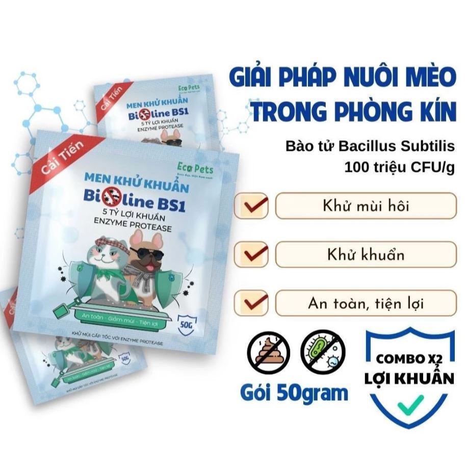 Men khử vi khuẩn, mùi hôi phân mèo khử khuẩn Cát vệ sinh mèo BioLine BS1